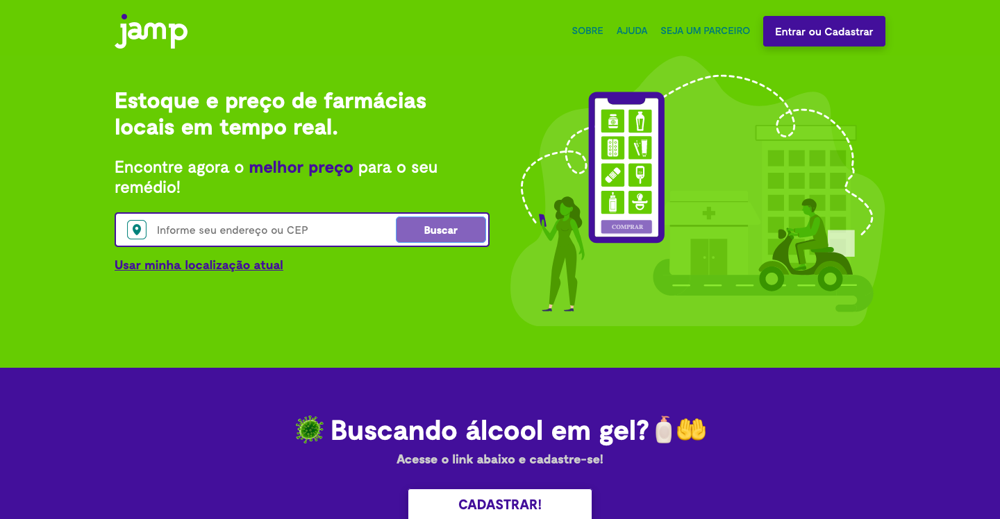 Landing page da jamp